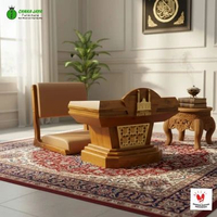 CANKA - Meja Majelis Mimbar + Kursi Duduk Kayu Jati Set Kursi Murah Terbaru Kayu Solid