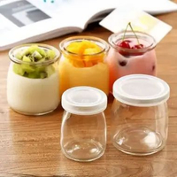 Botol Kaca 150ML Bening Tutup Putih Tahan Panas Oven 150ML | Glass Canister Jar Selai Madu Puding Ca