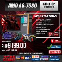 2452BRANDNEW TABLE TOP PISONET-AMD A8 7680 8GB DDR3 120GB SSD 19 INCHES MONITOR2555