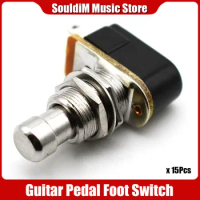 15pcs Electric Guitar Effects Pedal Box Momentary Spst Button Stomp Foot Switch Push Button Black