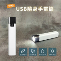 (雙11兩入組)-迷你USB隨身手電筒 LED手電筒 三段亮度 防潑水