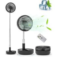 DUTRIEUX mini fan Portable Oscillating Standing Fan,Rechargeable Battery Operated USB Floor Table Desk Fan with Remote, 4 Speed