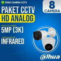 PAKET CCTV ANALOG DAHUA 5MP 8 CHANNEL 8 KAMERA HARDDISK 8TB INFRARED