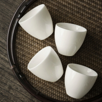 德化白瓷 陶瓷茶杯品茗杯 簡約透光薄胎功夫小茶杯茶盞1入