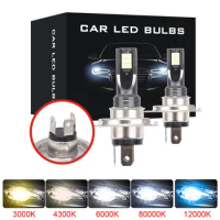 2Pcs New H4 H7 LED Car HeadLight H11 H8 H9 H16JP H1 H3 Bulb 9005 Hb3 9006 Hb4 Car Fog Light Driving Running Light 6500K 12V