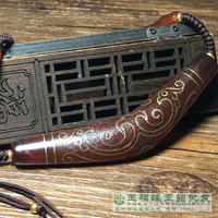 西藏老礦瑪瑙天珠掐絲鑲嵌纏絲牛角形天眼天珠吊墜掛件項鏈鎖骨鏈