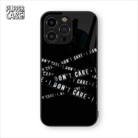 Glass Case HP Simple I Don't Care Untuk iPhone/Oppo/Samsung/Vivo/Realme/Xiaomi iPhone 16 15 14 13 12