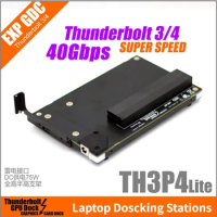 TH3P4 Lite Mini DC 75W Power Charging Thunderbolt-compatible 3/4 GPU Dock for Laptop Notebook to External Graphics Card 40Gbps