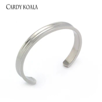 Silver Cuff Bangle for Man and Women Quality Stainless Steel Punk Bangle Bracelet Titanium Jewelr