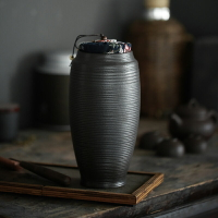 黑陶大號茶葉罐 一斤裝 普洱茶 陶瓷密封儲茶罐1入