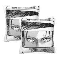 Square pillow Set of 2 Levis Mikassa Eren Armin Classic Classic Gym Easy to carry Interior decoration Funny Novelty