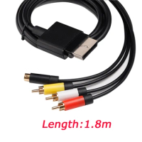 1.8m S-video cable Audio Video AV cable For Xbox360 Slim Games Accessories Black