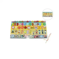 OEM SK-M94 Mainan Edukasi 7in1 Puzzle Kayu Anak Huruf dan Angka Pancing Ikan Montessori Wooden Toys 