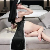 Porn Underwear Woman Cosplay Maid Uniform Sexy Lingerie Lolita Bodysuit Women Nun Dress Sex Doll Ladies Erotic Lingerie Costumes