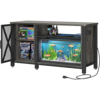 Aquarium Stand with Power Outlets,Cabinet for Fish Tank Accessories Storage-Heavy Duty Metal Fish Tank Stand Suitable