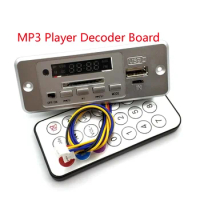Wireless 5V MP3 Player Decoder Board Integrated WMV Decoder Board Audio Module USB TF Radio For Car Red Digital LED With Remote
