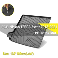 Car Rear Trunk Cover Mat Waterproof Non-Slip Rubber TPE Cargo Liner Accessories For Nissan TERRA 5 Seater 2018-2021