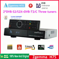 Original 4K UHD Linux TV box Zgemma H7S 2xDVB-S2X+DVB-T2/C HEVC H.265 three tuners Digital Decoder Receptor satellite receiver