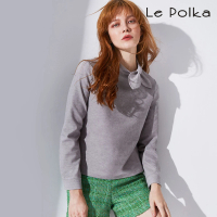 【Le Polka】俏皮領結彈性上衣-女
