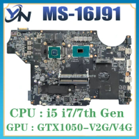 MS-16J91 Mainboard For MSI MS-16J91 VER:1.0 Laptop Motherboard With I7-7700HQ I5-7300HQ CPU GTX1050-V2G/V4G 100% Test