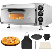 Dyna-Living Electric Pizza Oven Countertop Commercial Pizza Oven Indoor Pizza Oven 1900W Stainless Steel Commercial