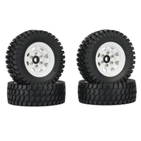 4PCS 1.55 Metal Beadlock Wheel Rim Tire Set For 1/10 RC Crawler Car Axial Jr 90069 D90 TF2 Tamiya CC01 LC70 MST