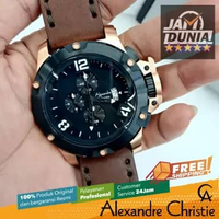 JAM TANGAN PRIA ALEXANDRE CHRISTIE CHRONOGRAPH ORIGINAL BROWN BLACK ROSE GOLD 6295 AC 6295 AC6295 AC
