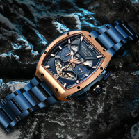 DISCOUNT 7.7!!! Jam Tangan Pria Evans Jayden EJ 9620 Rantai Automatic Movement Stainless Steel Kaca