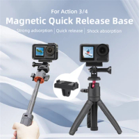 Action Camera Quick Release Magnetic Adapter Compatible With Osmo Action 3/4 Camera Magnet Suction Mounting Holder Accessories