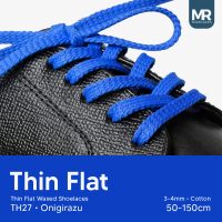 MR Shoelaces TH27 Onigirazu (Blue / Biru) Tali Sepatu Lilin Gepeng (Thin Flat) 3-4mm 50cm 60cm 70cm 