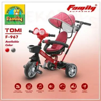 Sepeda Roda Tiga Anak Family Tomi F967 Family Trike 3in1 dengan Musik Lampu Capung n Ban Eva