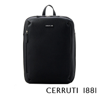 【Cerruti 1881】義大利頂級小牛皮後背包 CEZA05934M(黑色)