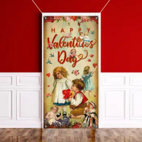 Long-lasting Valentine Day Curtain Valentine Day Door Curtain Valentine's Day Romantic Love Heart Door Cover Window Curtain