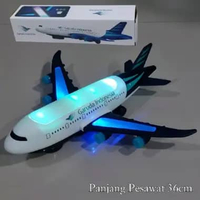 Mainan Pesawat Garuda Airbus Suara Lampu Bisa Berputar