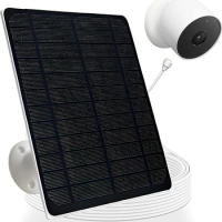 6w Solar Panel with Charging Alert Breathing Light, For Google Nest Camera Outdoor &amp; Indoor &amp; 2nd Generation (Battery Version)