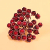 Artificial Frosted Holly Berry Flowers Mini Fake Fruit for Home Wedding Christmas Decoration DIY Wreath Scrapbooking Craft Gift