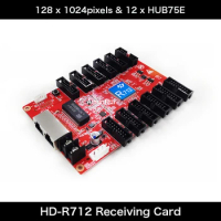 Huidu HD-R512T / HD-R712 Receiving Card Work With HD-T901 ,HD-C16L ,HD-A3L , HD-VP210A, 12 x HUB75E Port ,128 * 1024pixels