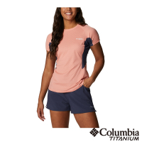 Columbia 哥倫比亞 女款- 鈦 酷涼快排短袖上衣-粉紅 UAR18040PK /S22
