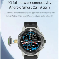 New KB08 Smart Watch 4G Network SIM Card 1.43''AMOLED 200W Camera with GPS Wifi Google Play Dynamic Dial Android for Men Women