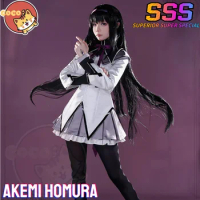 Puella Magi Madoka Magica Akemi Homura Cosplay Costume Fighting Uniforms Akemi Cosplay Homura Costume and Wig CoCos-SSS