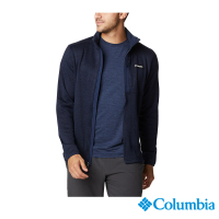 Columbia 哥倫比亞 官方旗艦 男款-Sweater Weather™刷毛針織外套-深藍(UAE97100NYHF)