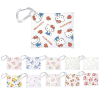【小禮堂】Sanrio 三麗鷗 PVC扣式收納包附扣環 - 滿版款 Kitty 兔媽媽 piano(平輸品)