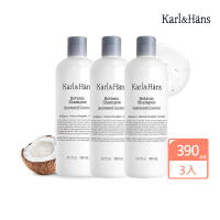 【Karl&Hans 卡爾漢斯】植萃精油洗髮露 可口椰子 390mlx3入(韓國/弱酸性配方/平衡皮脂水分)