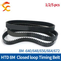 HTD 8M Timing Belt 640/648/656/664/672 width20/25/30/40mm Teeth 80/81/82/83/84 8M Rubber Closed loop