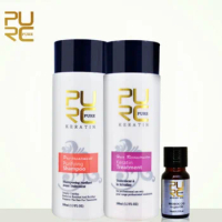 3pcs/set PURC 5% Formalin Keratin Hair Treatment and Purifying Shampoo Hair Care Set Brazilian Keratin