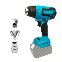 Electric Heat Gun with 3 Nozzles Heat Shrink Wrapping Cordless Handheld Hot Air Gun Fit for Makita 18V 20V Lithium Battery