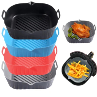 Silicone Liner Non-stick Food-grade Reusable Pot Baking Tray Air Fryer Baking Tray Mold Basket Liner Air Fryers Oven Accessories