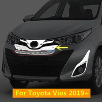 For Toyota Vios Yaris Sedan 2019-2021 Car Front Bumper Cover Trims Front Bumper Protector Grille cover Front Ceter Bumper cover