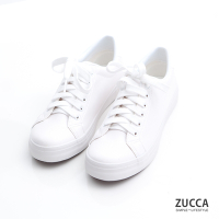 ZUCCA-日系素綁繩平底休閒鞋-白-z7211we