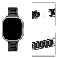 Link Bracelet for Apple Watch 49mm Band 45mm 44mm 41mm 40mm Ceramic Butterfly Strap iWatch Ultra 8 7 6 5 4 3 SE Correa 42mm 38mm
